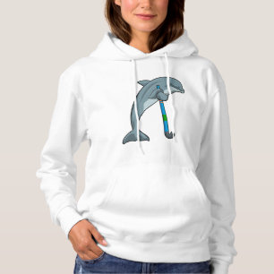 Pull À Capuche Dauphin à Hockey avec bâton de hockey