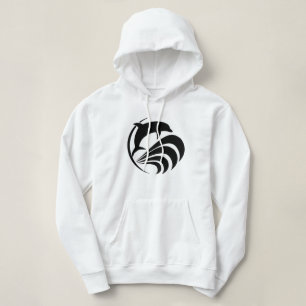 Pull À Capuche Dauphin noir de silhouette sautant dans les