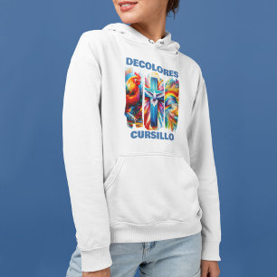 Pull À Capuche DeColores Cursillo Coup de Pinceau Coq Croix Colom