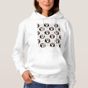 Pull À Capuche Design de Motif de surface de pingouin mou Imprime