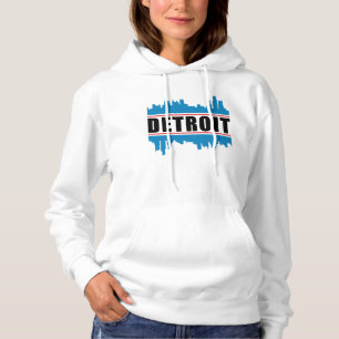 Pull À Capuche Detroit USA City Ville Skyline Drôle idée cadeau