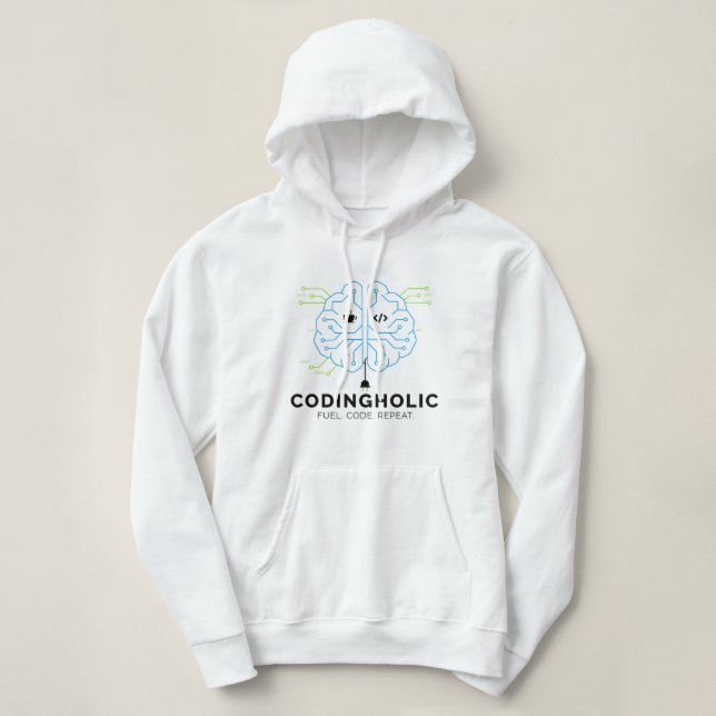 Pull À Capuche Développeuses Graphiques de Code Cérébral Clean Te (Design devant)