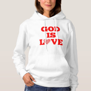Pull À Capuche Dieu est amour Bible Citation Femmes