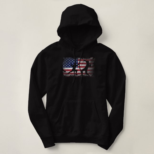 Pull À Capuche Distorsion du drapeau américain USA Patriotic Gif (Design devant)