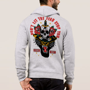 Pull À Capuche Don't let fear stop you panther tattoo old school 