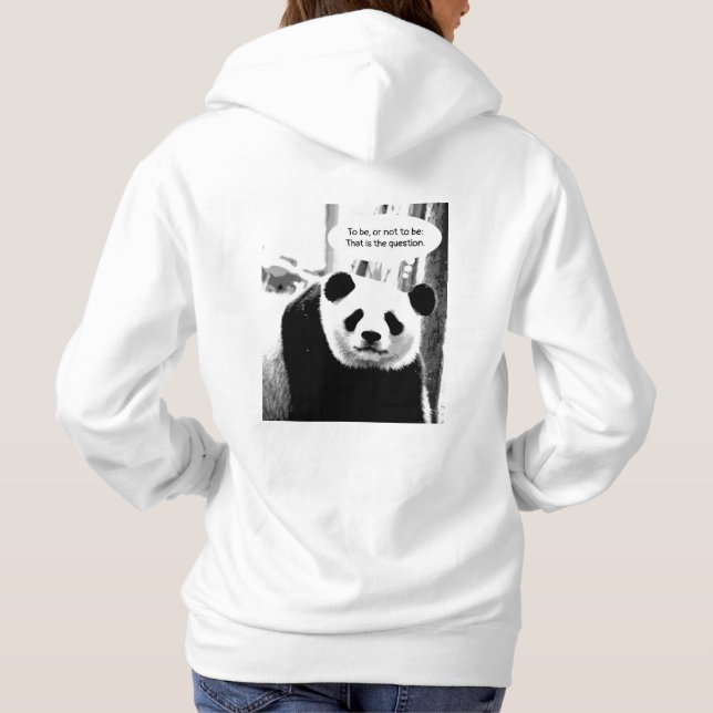 Pull À Capuche Dos Design Citation de hameau Panda Bear Womens (Dos)