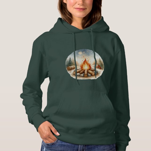 Pull À Capuche Doudoune à capuche Forest Green Campfire ! (Devant)