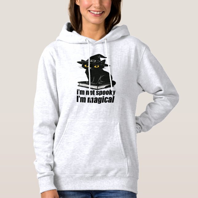 Pull À Capuche Doudoune Halloween Chat Noir (Devant)