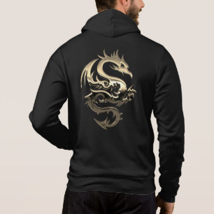 Pull À Capuche Dragon métal d'or