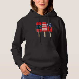 Pull À Capuche Drapeau 4 juillet rouge blanc bleu bleu américain