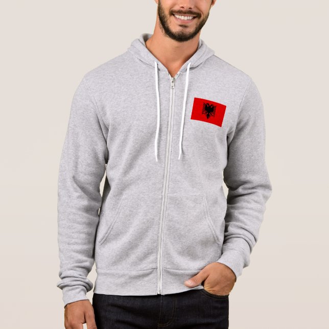 Pull À Capuche Drapeau Albanie (Devant)