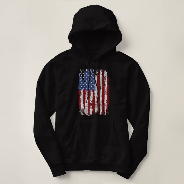 Pull À Capuche Drapeau américain États-Unis d'Amérique 4T (Design devant)