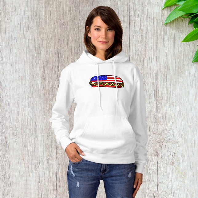 Pull À Capuche Drapeau américain patriotique Hot Dog (Créateur téléchargé)