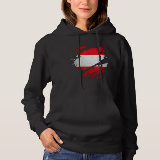 Pull À Capuche Drapeau autrichien déchiré fier
