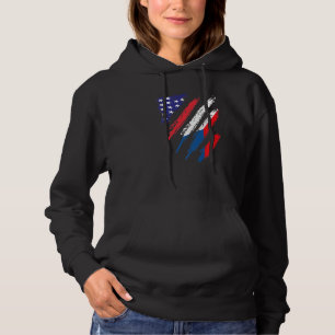 Pull À Capuche Drapeau Cuisiné Américain Tchèque USA Patriot Heri