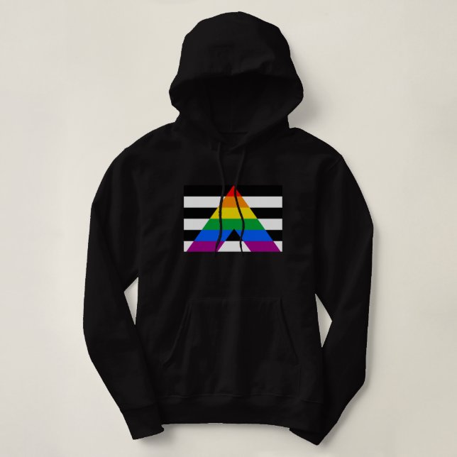 Pull À Capuche Drapeau de fierté d'allié (Design devant)