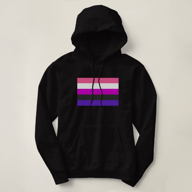 Pull À Capuche Drapeau de fierté genderfluid (Design devant)