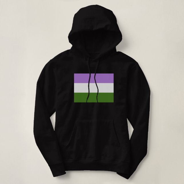Pull À Capuche Drapeau de fierté genderqueer (Design devant)