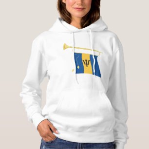 Pull À Capuche Drapeau de la Barbade avec Bugle Patriotique Caraï