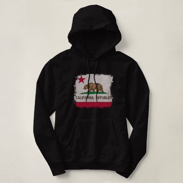 Pull À Capuche Drapeau de la République de Californie Ours Souven (Design devant)