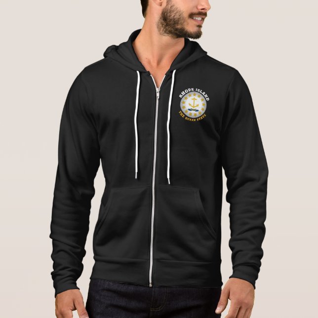 PULL À CAPUCHE DRAPEAU D'ÉTAT DE L'OCÉAN DE L'ÎLE RHODE (Devant)