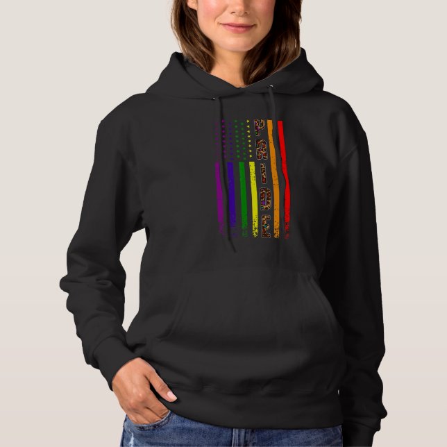 Pull À Capuche Drapeau Lgbt Leopard Pride Ally Rainbow American (Devant)