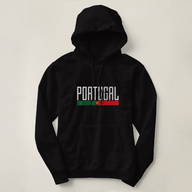 Pull À Capuche Drapeau Portugais Sur Ball Portugal Football J (Design devant)