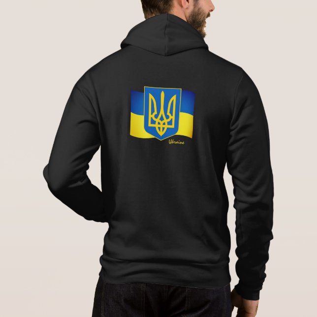 Pull À Capuche Drapeau ukrainien, Emblem & Ukraine mode / sports (Dos)