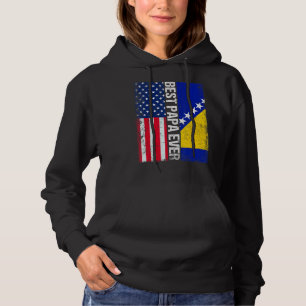 Pull À Capuche Drapeau Usa & Bosnie-Herzégovine Drapeau Best Papa