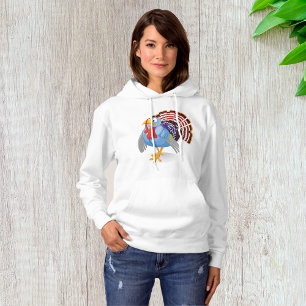 Pull À Capuche Drôle Drôle Carton Bleu Turquie avec des plumes pa