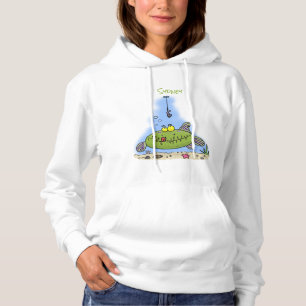 Pull À Capuche Drôle gras affamé poisson vert dessin de pêche