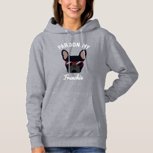Pull À Capuche Drôle Pardon mon Français Black French Bulldog