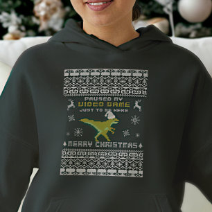 Pull À Capuche Drôle script moderne Dinosaur hiver Joyeux Noël
