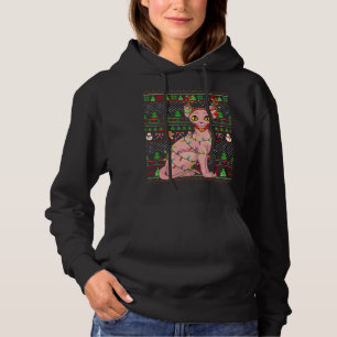 Pull À Capuche Éclairage de style doux Xmas Sphynx Chat Christ