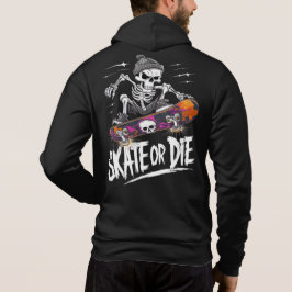 Pull À Capuche Edgy Halloween Skeleton équitation Skateboard : Mo