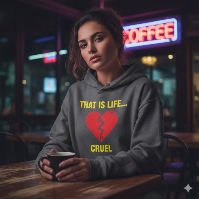 Pull À Capuche Edgy Y2K Broken Heart Hoodie - That Is Life Cruel  (Créateur téléchargé)