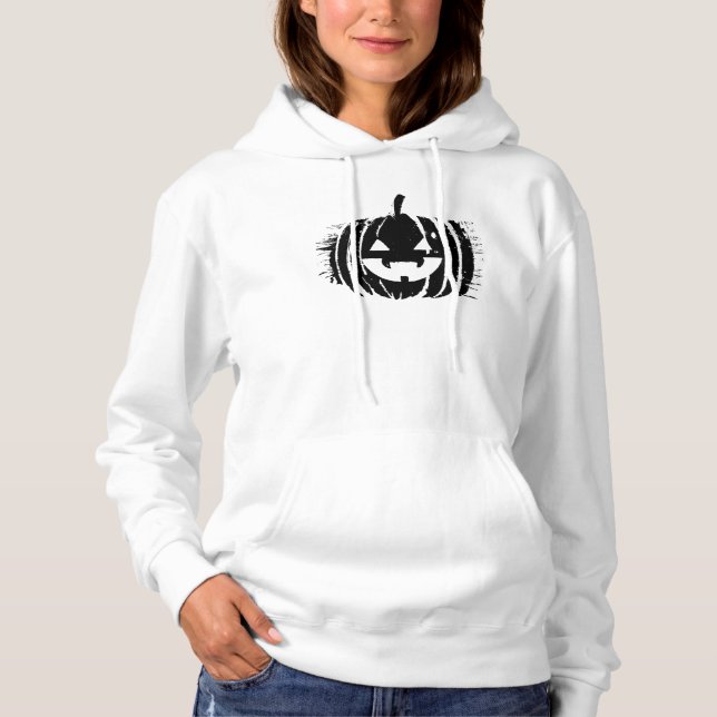 Pull À Capuche Éffrayant Citrouille de rire | Halloween (Devant)