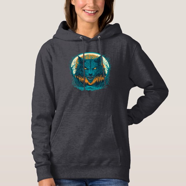 Pull À Capuche Effrayant loup-garou (Devant)
