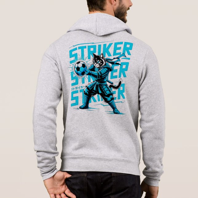 Pull À Capuche Electric Cyber Samurai Cat Hoodie - For Gamers (Dos)