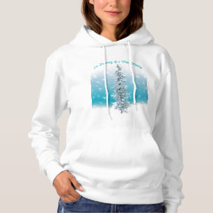 Pull À Capuche Elégant glacé noël argent neige à feuillage persis