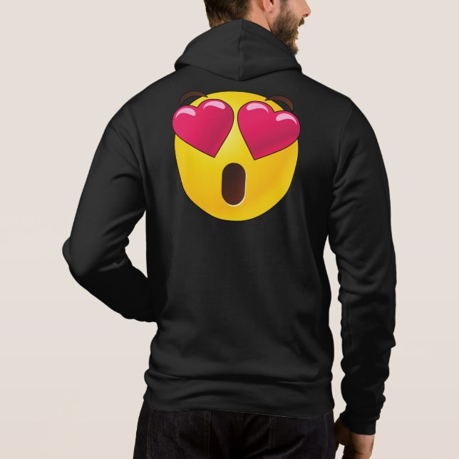 Pull À Capuche Emoji Coeur Yeux Valentines (Dos)