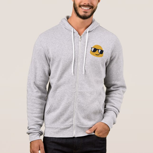 Pull À Capuche Émoji Lunettes de Soleil (Devant)