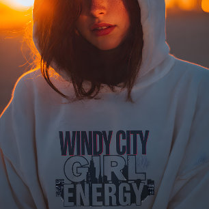 Pull À Capuche Énergie de Fille de la Ville Ventée