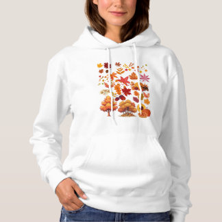 Pull À Capuche Ensemble de cliparts de feuilles d'automne vibrant