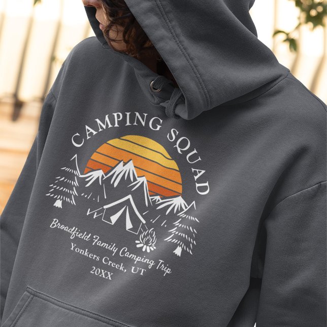 Pull À Capuche Équipe de camping Retro Famille de jumelage Maman (Créateur téléchargé)