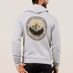 Pull À Capuche Explorer Randonnée Découvrir Dos Imprimé Mountain