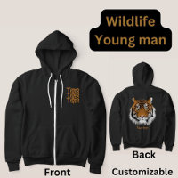 Faune personnalisée Tiger Animal noir pour lui