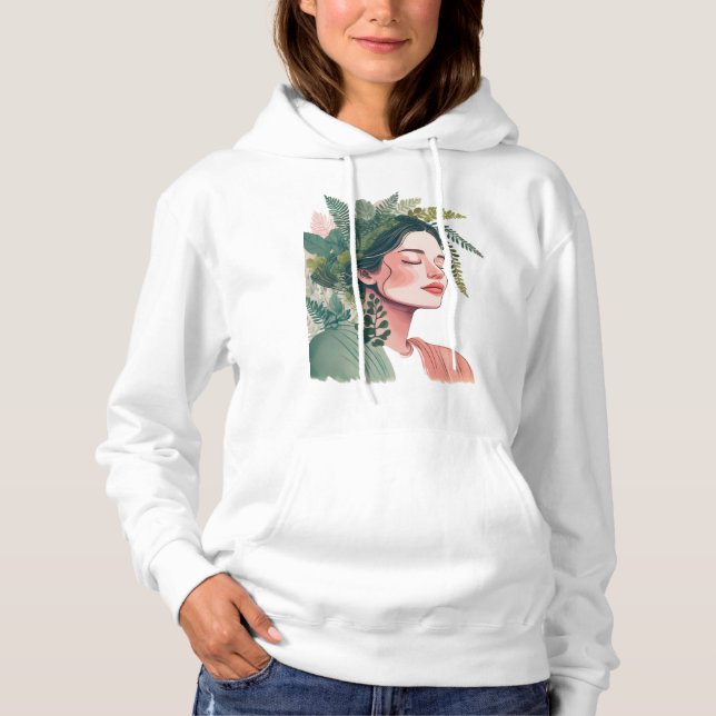 Pull À Capuche Femme Lover plante aux cheveux faits de plantes do (Devant)
