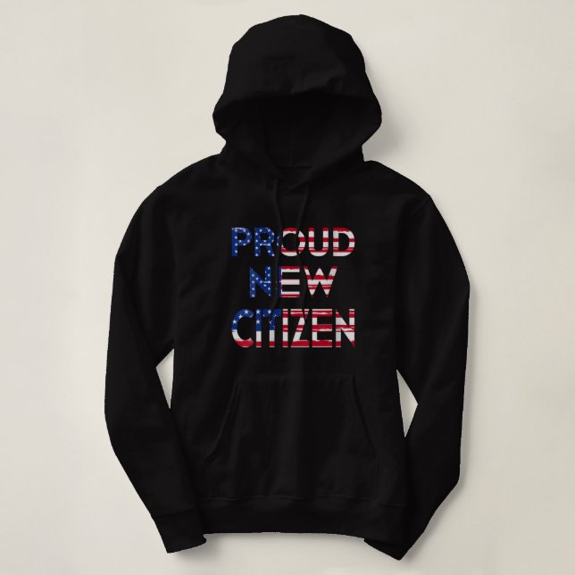 Pull À Capuche Femmes Nouveau citoyen américain Gif Us Drapeau Ci (Design devant)