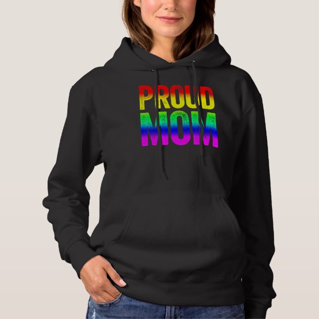 Pull À Capuche Femmes Queer Fier Maman Lesbienne Lgbtq Pride Mois (Devant)